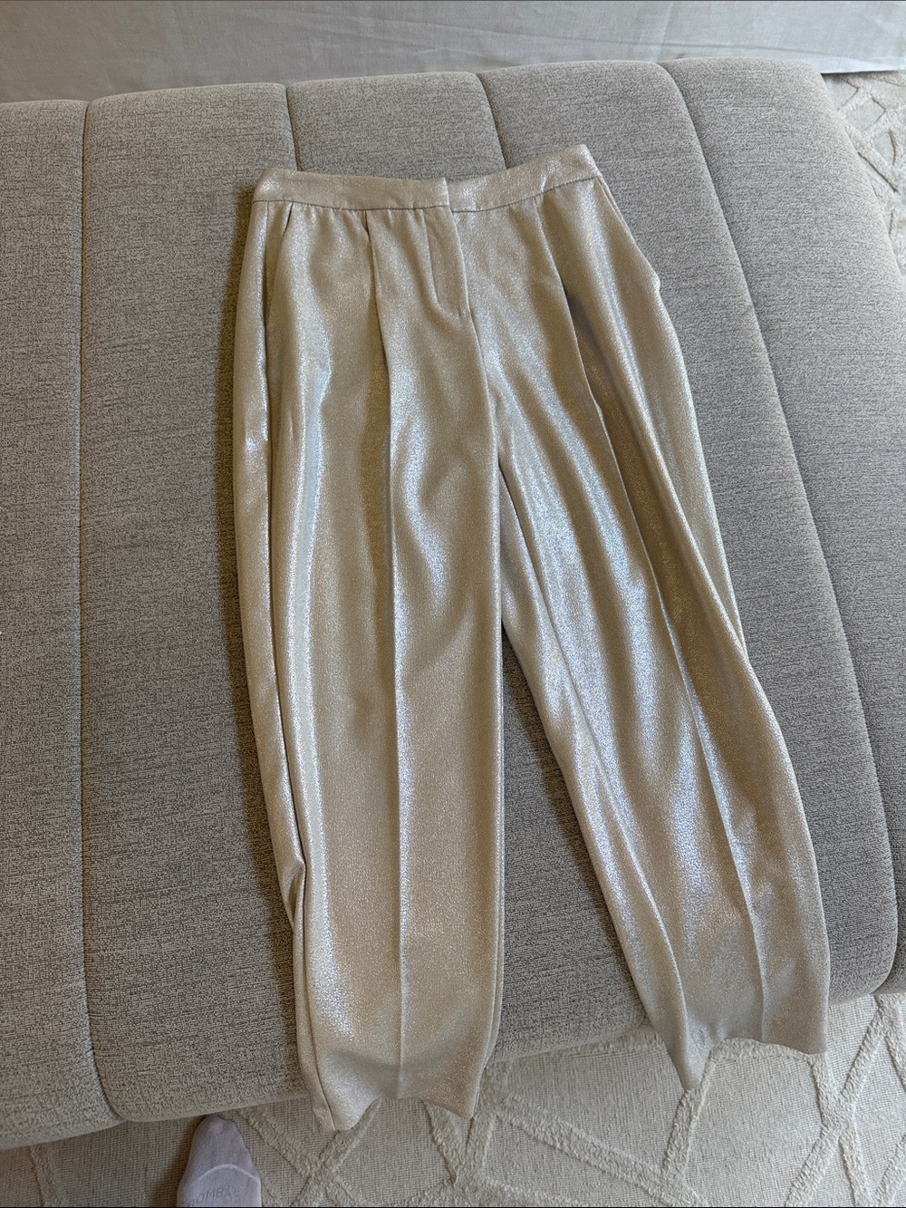 Metallic silver Zara pants women’s